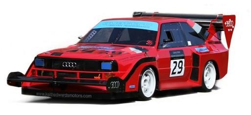 Keith's number 29 Sport Quattro S1 E2 hillclimb car in Keith Edwards Motors colours